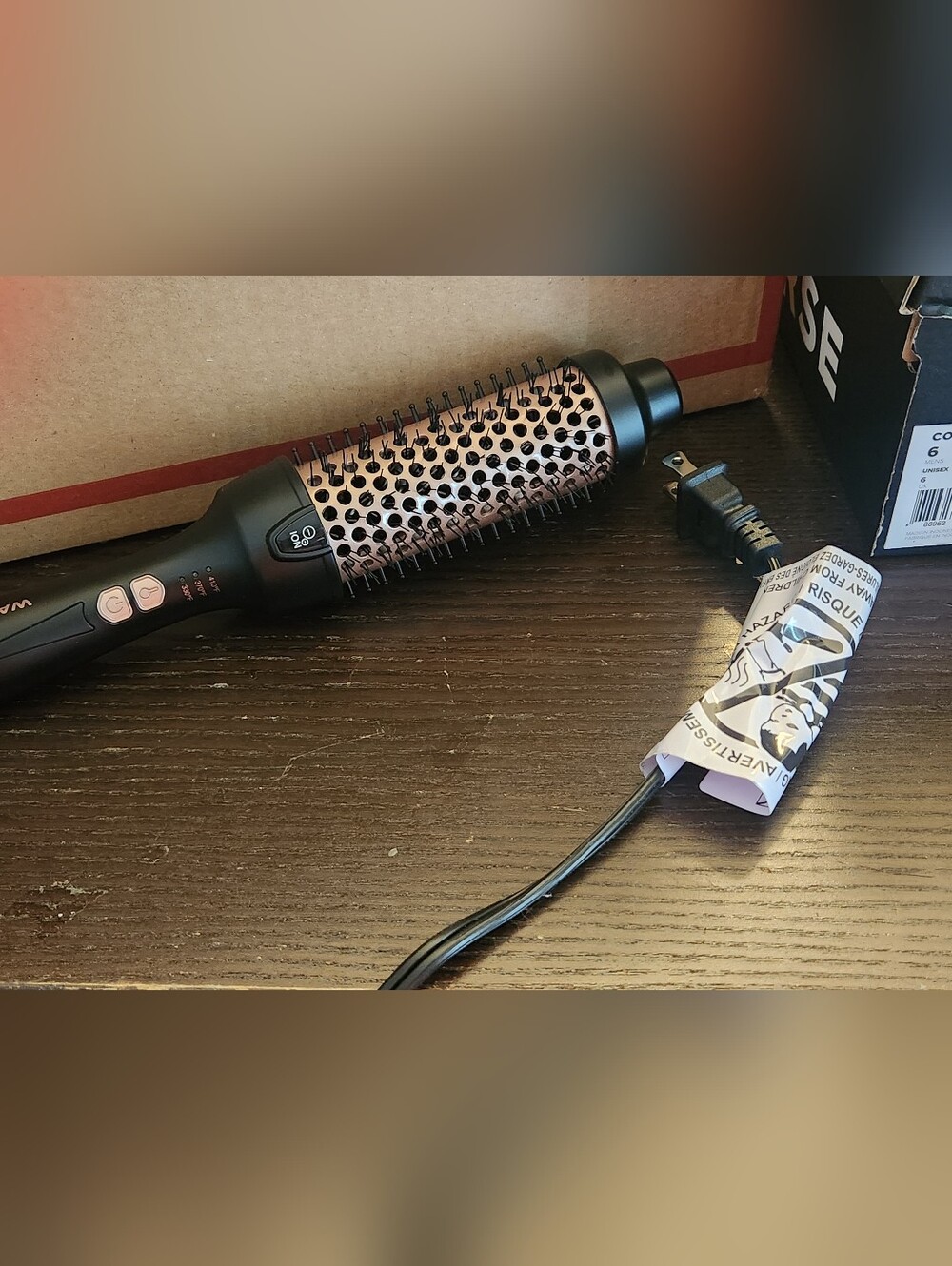 Hot Air Round Brush Styler - Black and Rose Gold